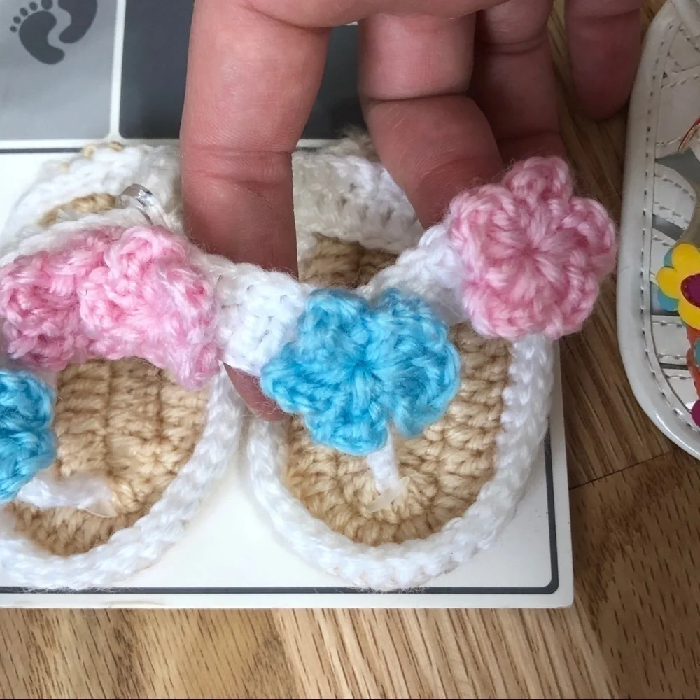 Baby Girl Sandal Bundle NWT Crochet Floral Sz 1 Infant Shoes Brand New